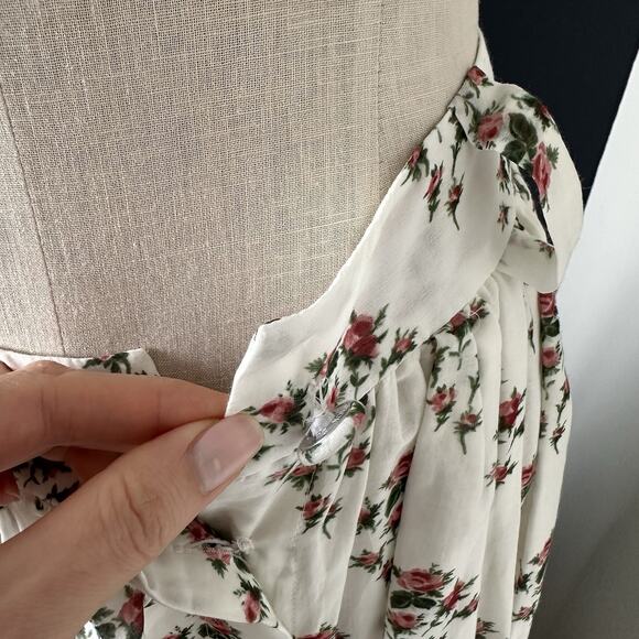 Brock Collection Womens Silk Cotton Floral Midi Skirt Button Pockets Italy - Picture 15 of 16